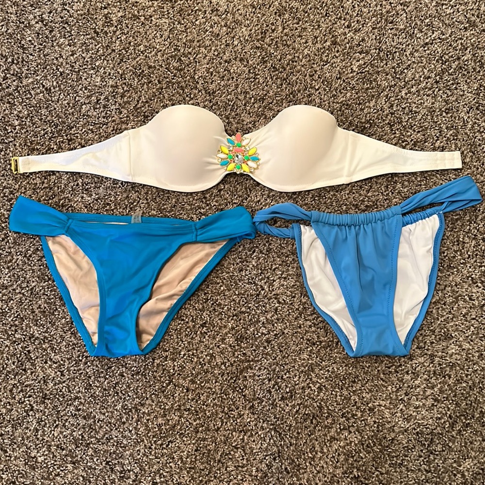 Victoria’s Secret swimsuit with rhinestones and two bottoms